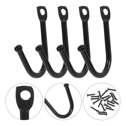 20pcs Heavy Duty Garage Wall Organizer Hooks for Tool and Garden Storage, Black Iron Strong Hanging Hooks for Garage and Outdoor Equipment
