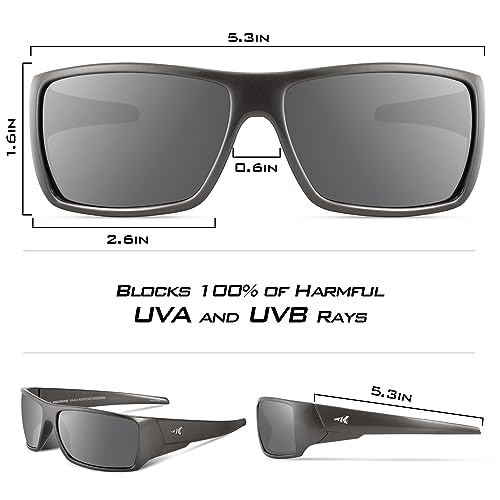 KastKing Iditarod Polarized Sport Sunglasses,PuriVex Protective Lens Coating Fishing Sunglasses For Driving Cycling Running - color: C: Gloss Dark Gray Metallic Frame, Flash Mirror