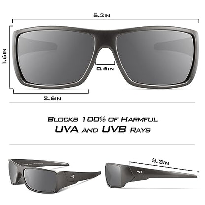 KastKing Iditarod Polarized Sport Sunglasses,PuriVex Protective Lens Coating Fishing Sunglasses For Driving Cycling Running - color: C: Gloss Dark Gray Metallic Frame, Flash Mirror