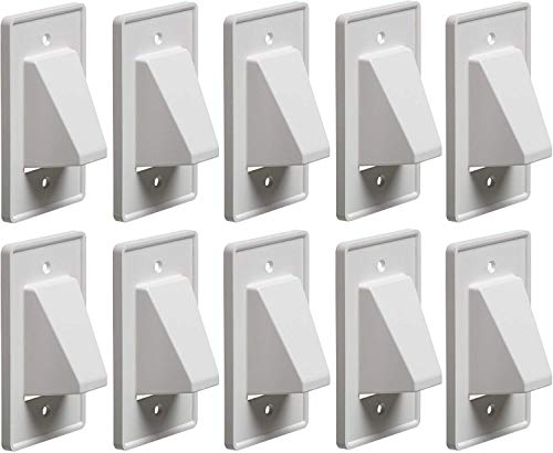 Arlington Industries CE1-10 1-Gang Recessed Low Voltage Cable Plate, White, 10-Pack - color: White, size: 1-Gang; 10-Pack