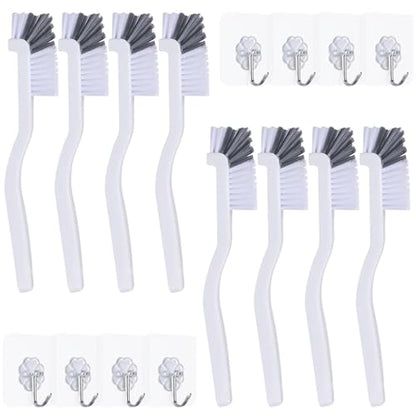 Dish Scrub Brush 8PCS Small Scrub Brush Nylon Gap Cleaning Brush for Household Use on Bathroom, Kitchen, Tile Floors, Sink, Grooves, Window Tracks (8 Brushes + 8 Hooks)