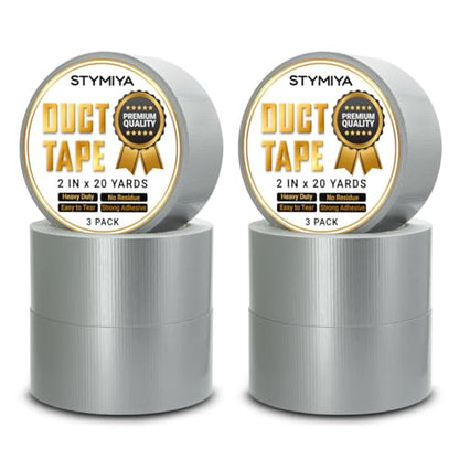 Silver Duct Tape Heavy Duty: 6Rolls*2IN*20YardsWide Waterproof Outdoor Duck Furniture Repair Tape Bulk - Strong Adhesive Weather UV Resistant No-Residue Masking Tapes Patterns Variety Pack - color: Silver, size: 6*2in*20yards