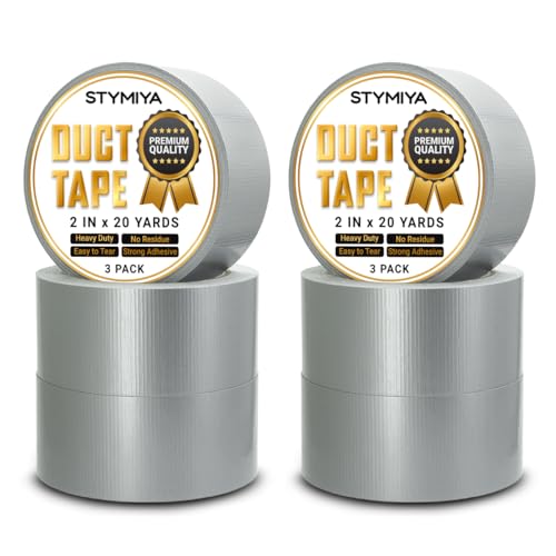 Silver Duct Tape Heavy Duty: 6Rolls*2IN*20YardsWide Waterproof Outdoor Duck Furniture Repair Tape Bulk - Strong Adhesive Weather UV Resistant No-Residue Masking Tapes Patterns Variety Pack - color: Silver, size: 6*2in*20yards