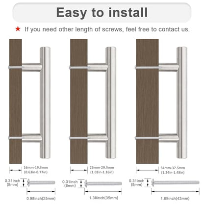 Probrico 5 Pack Hole Centers (76mm) 3inch Brushed Nickel Cabinet Pulls Stainless Steel Drawer Handles Euro Style T Bar Dresser Pull Handle Length 127mm(5inch) - color: Brushed Nickel, size: Hole Centers: 3"