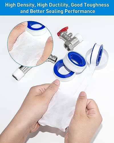 3 Roll Plumbers Teflon Tape, Water Pipe Sealing, Plumbing, High-Density Performance Waterproof Duct, Thread Seal Tape. L 390 in x W 0.47 in. Blue - style: Blue 0.47 in *3 Roll