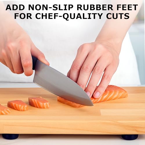 Gluposti 12 Rubber Feet for Cutting Board, Soft Non-Slip Cutting Board Feet with Stainless Screws for Electronics & Furniture, 0.67" W x 0.25" H, Made in USA