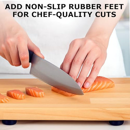 Gluposti 12 Rubber Feet for Cutting Board, Soft Non-Slip Cutting Board Feet with Stainless Screws for Electronics & Furniture, 0.67" W x 0.25" H, Made in USA