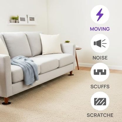 24 PCS Furniture Sliders for Carpet, 3.5 inch Heavy-Duty Reusable Furniture Movers, Plastic Furniture Gliders to Move Heavy furnishings Easily and Protect Floors - size: 24 PCS 3 1/2 inch