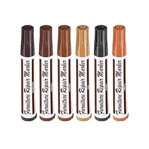 Sierra Furniture Repair Markers- Restores Color to Any Wooden Surfaces Maple Oak Cherry Walnut Mahogany and Black Set of 6