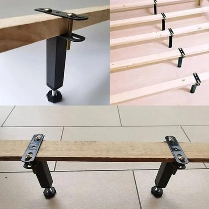 Metal Mending Plate Steel Bed Frame Maintenance Kit with Bolts for Repairing Fixed Bed Frame Center Leg Plank Reinforcement Straight Auxiliary Assembly Parts 2 Set