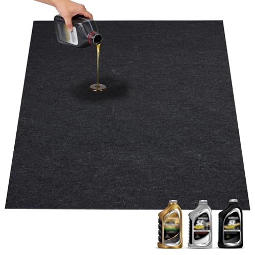 Grefinity Oil Spill Mat, 36" x 60" Oil Mat for Driveway, Under Car Pad for Garage Floor, Protects Against Oil, Chemicals & Stains with TPE Anti-Leak Backing, Reusable & Washable - size: 36"x60"
