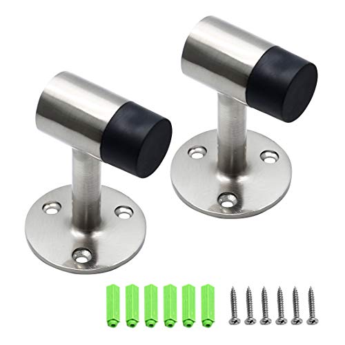 3 Inch / 75mm Heavy Duty Floor Stop, Door Stopper Stainless Steel Brushed Nickel - Pack of 2 - color: 3 Inch, size: 2 Pieces