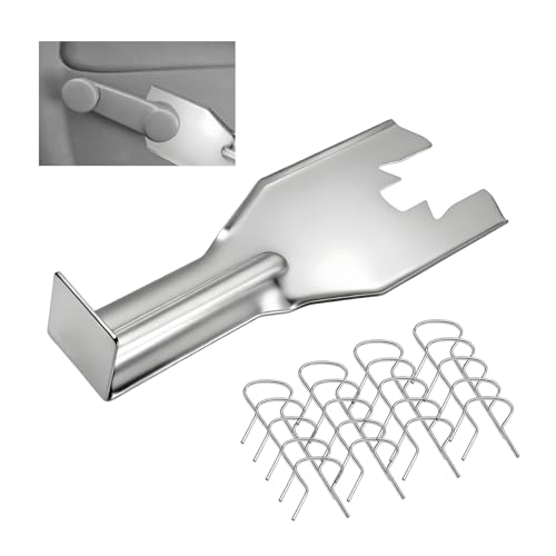 Sun Walker 76951 Window Handle Removal Tool with 20 Fixing Clips, 76980 Metal Car Door Panel Crank Retainer Clip Repair Tool Set, Window Crank Securing Clip Remover Kit for Most Vehicles