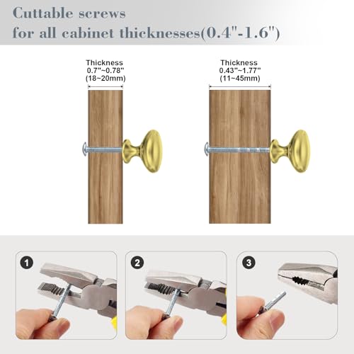 POZEAN Cabinet Knobs Brushed Nickel 3 Pack Cabinet Handles Drawer Knobs Solid Knobs Gold with Screws for Dresser Drawer Cabinet Cupboard - Modern Kitchen, Bedroom and Bathroom Hardware,Gold - color: Gold, size: 3 Pack