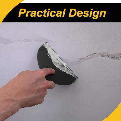 4 Pcs Putty Scraper 2" ABS Plastic Spatula Drywall Patch Repair Spreader Wall Covering Smoother Black - size: 2"