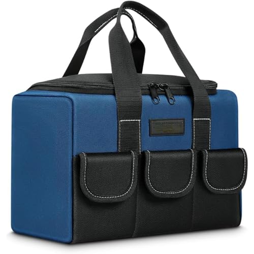 Heavy-Duty Tool Bag with Wide Mouth - Durable Polyester Material, Multiple Compartments and Pockets, No Assembly Required, for Tool Storage, Carrying and Organization