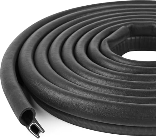 Automotive Door Weather Stripping 20Ft Car Door Rubber Edge Trim Seal Strip Gasket with Top Bulb Easy to Install for Car Bus Camper Boat RV Truck Doors and Home Applications - color: 20Ft