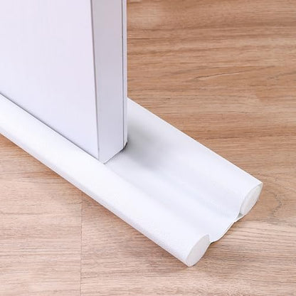 Door Draft Stopper, Under Door Noise Blocker, Sound Light Air Proof Sealer, Adjustable Soundproof Insulation Strip, Doors Draft Guard, 37.5 inch, White