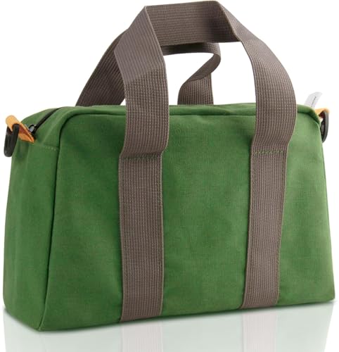 Small Tool Bag, Canvas Tool Storage Bag, Large Capacity Multipurpose Zipper Soft Tote Organizer Pouch for Electrician, Plumbing, Gardening,Tools Bags for Men (Green, 20 Inch) - color: Green, size: 20 inch