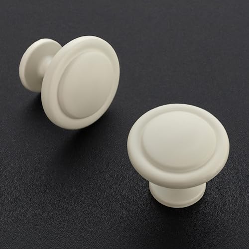 Ravinte 3 Pack 1-1/4 inch Kitchen Cabinet Knobs White Frosted Dresser Zinc Pulls Door Drawer Handles for Dresser Drawers - color: White