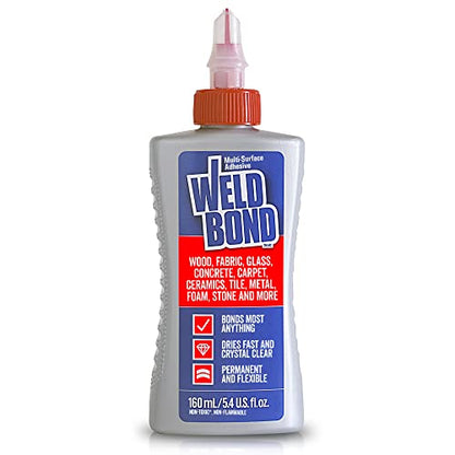 Weldbond Multi-Surface Strong Glue – Fast Drying Glue for Wood, Tile, Ceramic, Pottery, Glass & More – Heavy Duty Adhesive for Mosaic, Crafts, Wood Working & Repairs – 5.4oz (160ml), 1 Pack - size: 1 Pack