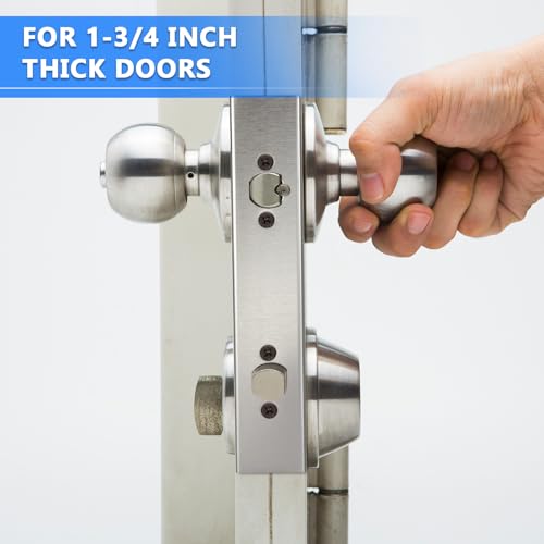 Leinuosen Door Reinforcement Plate for 1-3/4" Thick Doors, Stainless Steel Reinforce and Repair Doors Silver Latch Deadbolt Cover Jamb Plate, 2 Hole, Add Extra Security to Your Home(4 Pack)