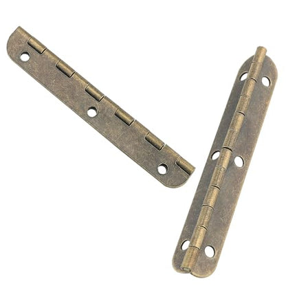 4PCS 180 Degree Long Bronze Plated Piano Hinges Wooden Box Small Hinge Wooden Box Connect Mount Hinges with Screws