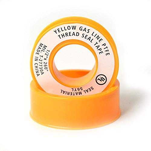 Thrifco 4400940 1/2 Inch x 260 Inch Yellow Thread Sealing PTFE Plumber's Tape - Oatey 31403