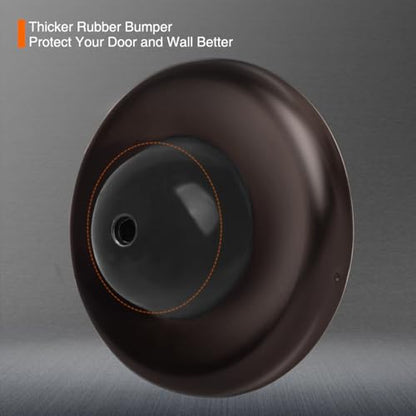 Convex Wall Door Bumper Stop Oil Rubbed Bronze – 2-1/2” Outside Diameter Stainless Steel Cover with Bigger 1-1/4” Oil Rubbed Bronze Rubber Bumper – Easy to Install with Screw - color: Convex-Oil Rubbed Bronze, size: 1 Pack