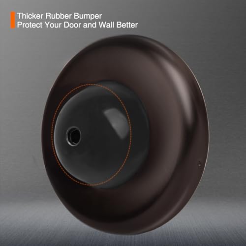 2 Pack Convex Wall Door Bumper Stop Oil Rubbed Bronze – 2-1/2” Outside Diameter Stainless Steel Cover with Bigger 1-1/4” Oil Rubbed Bronze Rubber Bumper – Easy to Install with Screw - color: Convex-Oil Rubbed Bronze, size: 2 Pack
