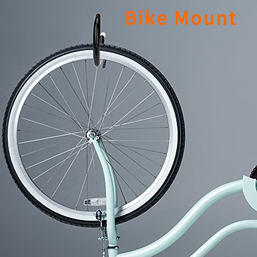 Febwind 4 Pack Heavy Duty Bike Hooks - Screw in Bike Hangers for Garage Ceiling and Wall - Bicycle Storage and Hanging Wall Mount Hanger Black