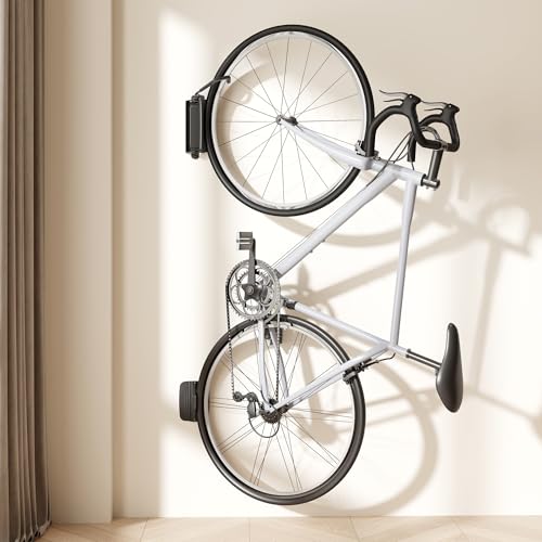 PEGZONE Bike Rack Garage, Heavy Duty Swivel Bike Wall Mount, Holds 77 Lbs, Bike Hangers for Garage, Adjustable Indoor Bike Storage for Bedroom Home Office, 1 Pack - size: 1 Pack
