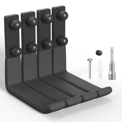 Heavy Duty Garage Hooks, 4 Inch Ladder Hooks for Garage Wall Ladder Hangers Wall Mount Wall Hooks for Hanging Ladders,Ropes, Hoses, Garden Tools(4 Pack) - size: 4 Pack (4 Inch)