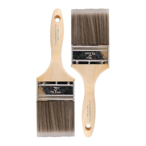 Pro Grade - Paint Brushes - 2Ea 3" Flat Brushes - size: 2Ea H 3F