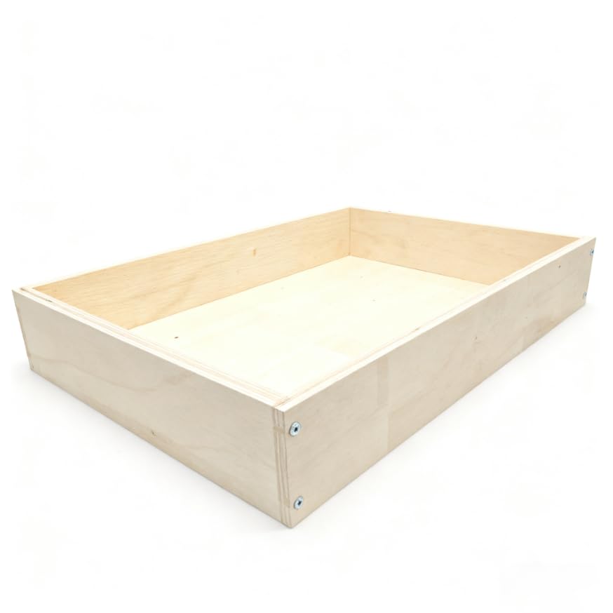 14" W x 19" D x 3.5" H Replacement Kitchen Drawer Box – DIY Kit for Cabinet Drawer Replacement, Pull Out Cabinet Drawers, Wooden Rollout Shelves & Sliding Drawers for Kitchen Cabinets 19–21" Deep