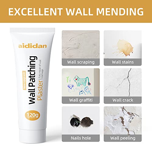 Drywall Repair Kit Hole Repair Patch Kits Wall Spackle Repair Paste Wall Mending Agent Quick Fix Solution for Home Wall, White Repair Putty Plaster Dent & Wood Scratch Repair - color: 1 Pack