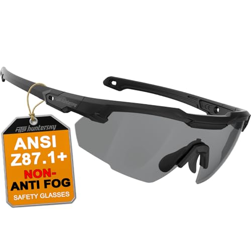 HTS HUNTERSKY Ballistic Tactical Shooting Glasses ANSI Z87+ UV400 Protective Eyewear - color: Gray