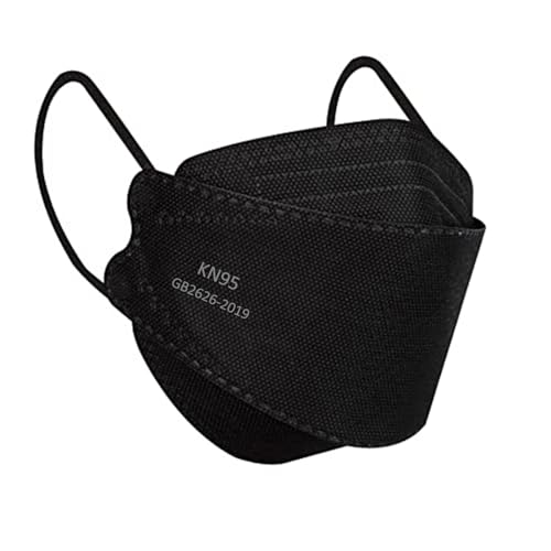 Borje KN95 Face Masks for Adults 50 Pack,5-Ply Black Disposable Face Mask Against PM 2.5 Smoke & Dust, Filtration Efficiency 95% - color: 50pcs=black