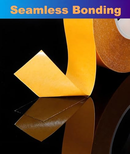 Ultra-Thin Double Sided Adhesive Tape 1.5Inch x 66Ft Transparent Sticky Tape for Making DIY Crafts, Paste Photo, Scrapbook, Gift Wrap, Rug Fixed, Woodworker, Fashion Clothing, Wall Decor, Cat Training - size: 1.5 Inch x 66 Feet