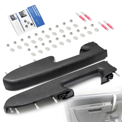 Front Left Driver & Right Passenger Side Armrest Repair Kit Fit for Chevy Silverado & GMC Sierra 1500 2010-2013, Silverado & GMC Sierra 2500HD 3500HD 2010-2014, Black - color: Black, size: Front Driver & Passenger Side