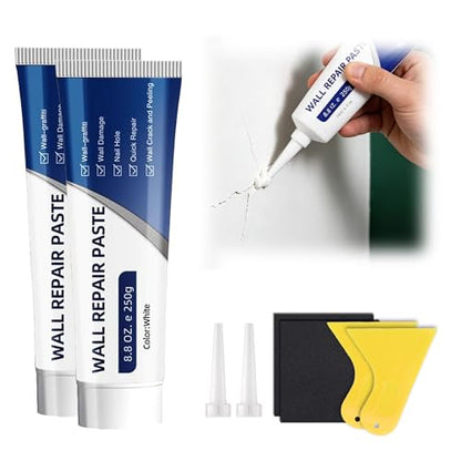 Drywall Repair Kit with Scraper, 2026 New Wall Mending Agent for Holes, Cracks, Small Damage, Quick Easy Solution for Home Wall Efficient Patch Repair (2 pcs) - color: 2 pcs