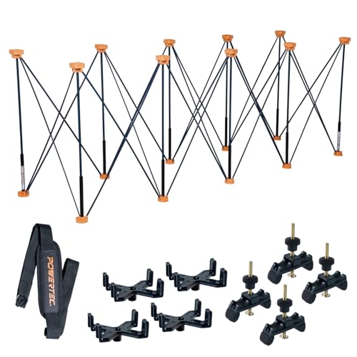 POWERTEC Arachni-Flex Portable Workbench 2x8ft Collapsible Workstand - Heavy Duty Folding Work Table Base, 2500 lbs Capacity 36 Inch Work Height, No Assembly Mobile Work Station w/Carry Strap (71928) - style: 2x8ft Base