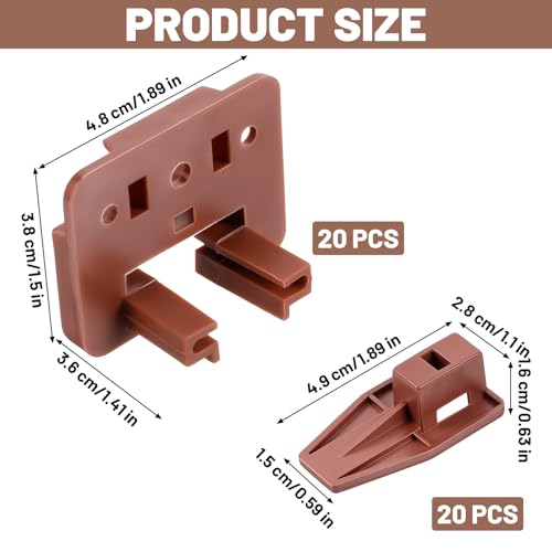20 Sets Drawer Guide Kits, Drawer Slides Repair Kit with Screws Replacement Parts for Dressers, Hutches, Nightstand Drawers