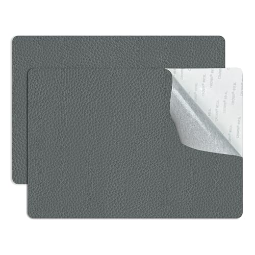 XSunLea Self Adhesive Leather Repair Patch,8x12 inch Vinyl Repair Kit,Leather Repair Kit for Furniture,Car Seat,Couch,Office Chair,2 Pcs Dark Gray - color: Dark Gray, size: 8*12inch