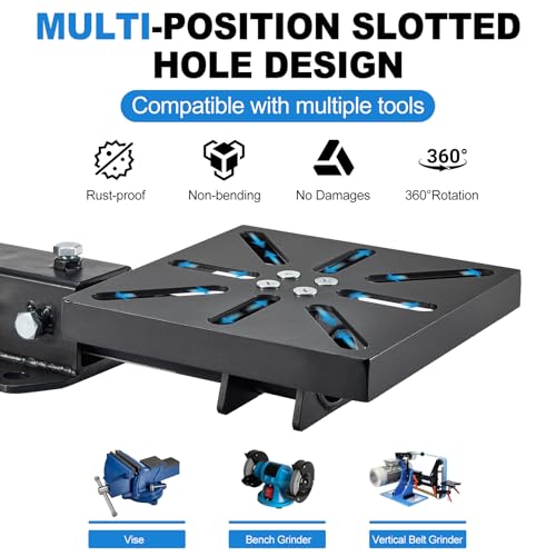 Rotating Bench Mount for Vises,Heavy-Duty Steel Vise Mount for Bench Vise and Grinder, Universal 7.9" x 7.9" Mounting Plate