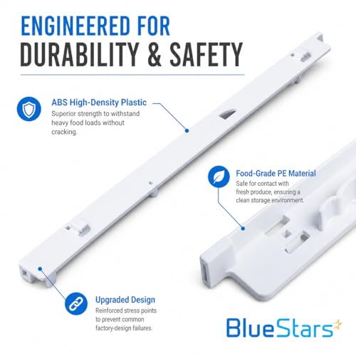 BlueStars 240530601(Left) & 240530701(Right) Refrigerator Pan Hangers, Drawer Slide Rail Replacement, Drawer Hanger – For Kenmore & Frigidaire Refrigerators – Replaces 240460401, 240460501