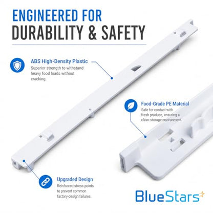BlueStars 240530601(Left) & 240530701(Right) Refrigerator Pan Hangers, Drawer Slide Rail Replacement, Drawer Hanger – For Kenmore & Frigidaire Refrigerators – Replaces 240460401, 240460501