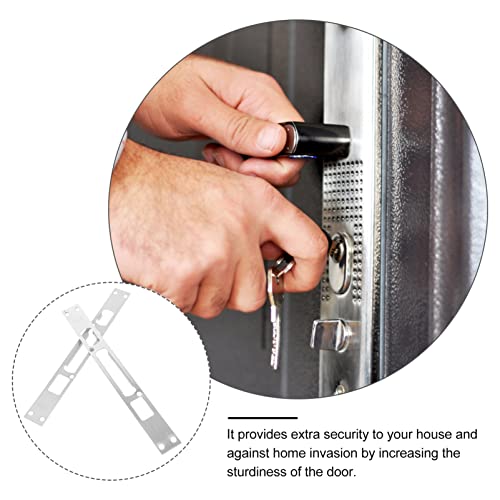 2Pcs Door Security Strike Plates 10.23X1.18In Stainless Steel Door Lock Reinforcement Plate for Home Security and Door Jam Reinforcement Easy Installation