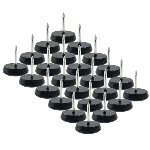 Bivethoi 3/4" Nail on Furniture Sliders (24 Pack) - Heavy Duty PTFE Chair Leg Slider Glide Wooden Furniture Movers - Easy & Safe Floor Protector, Grey - size: 3/4 inch, Round