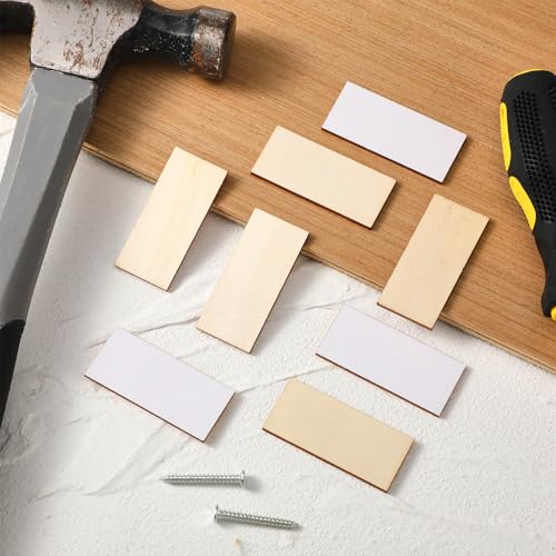 Weysat 8 Pcs 1" x 2-1/4" Door Edge Hole Filler Plates with Double Sided Tapes, Deadbolt Cover Blank Strike Plates for Exterior Doors Lock